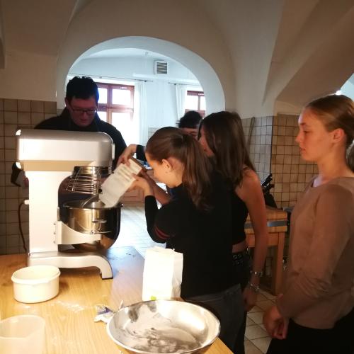 Baking bread in the Franciscan friary- preparation of the dough