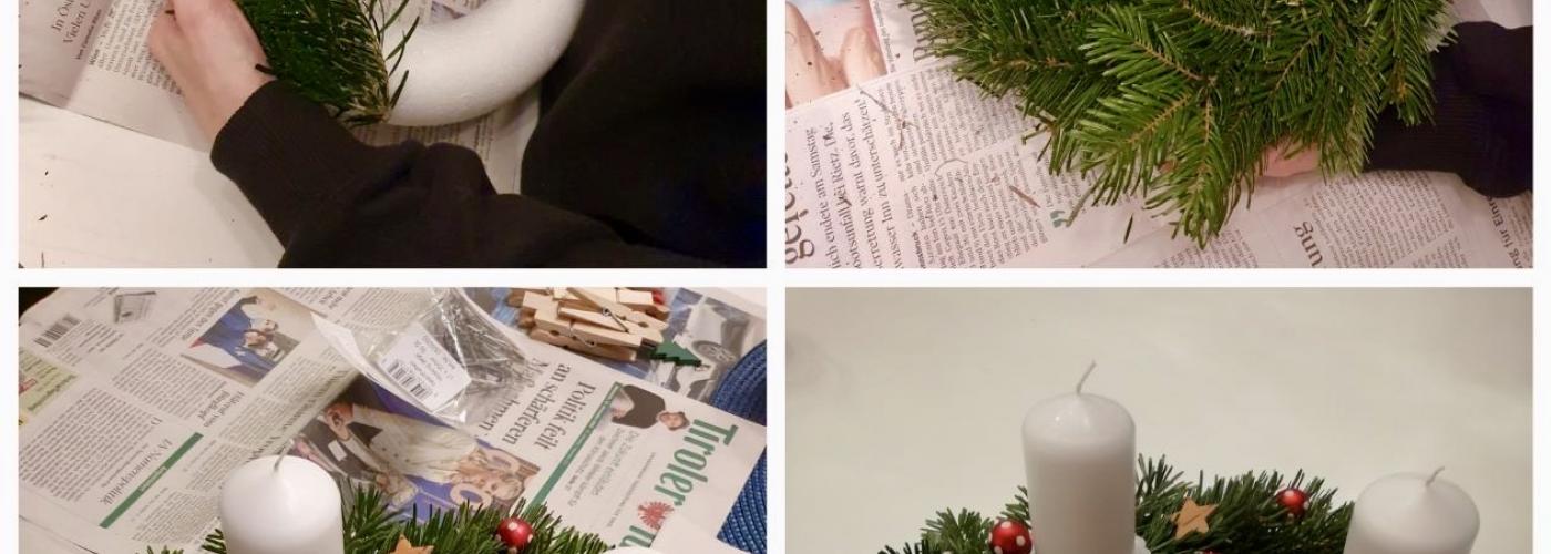Anleitung zur Adventskranz-Herstellung und ein Gedicht